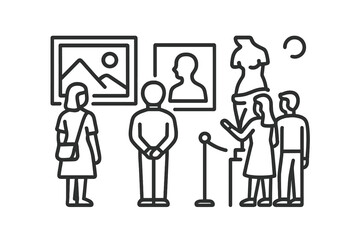 People viewing art in a museum or gallery