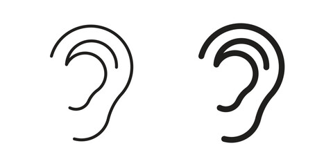 Fototapeta premium Ear icons. Minimal logo design element, vector illustration.