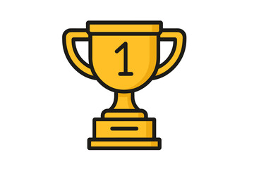 Gold Trophy with Number 1