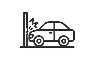 Car crashing into pole icon