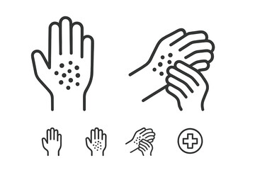 Hand hygiene icons and symbols