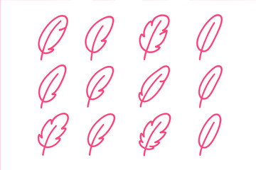 Pink Neon Feathers on a Dark Gradient Background