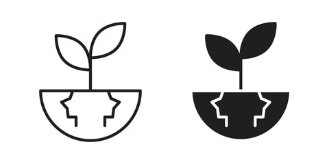 Environment icons. Minimal logo design element, vector illustration.
