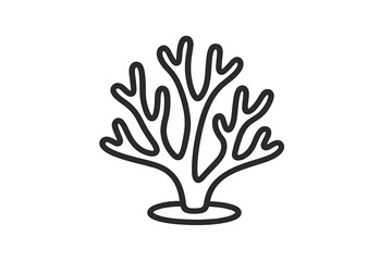 Abstract Coral Silhouette on Gradient Background