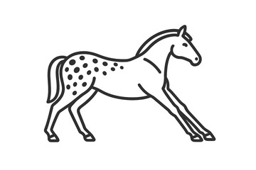 Fototapeta premium Minimalist Horse Silhouette with Polka Dots