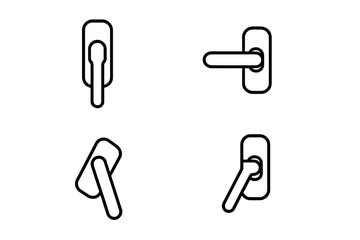 Four different door handle icons on a gradient background