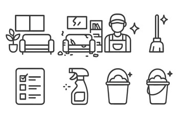 Cleaning service icons collection