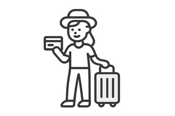 Person with credit card and suitcase