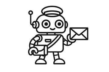 Naklejka premium Cute Mail Robot Icon