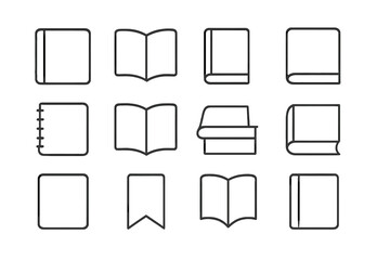 Collection of book icons with a dark background