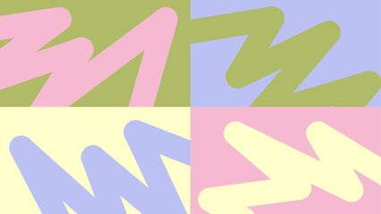 Freeform squiggly lines illustration with retro vibe. Fun abstract pattern for posters, covers and visual identity.