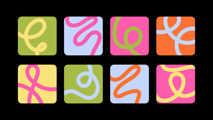 Playful abstract line pattern with organic flow. Modern artistic background for branding and creative visuals.