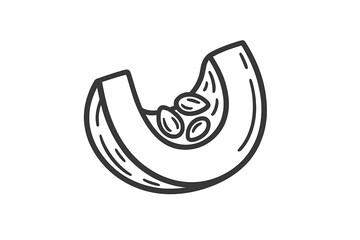 Slice of pumpkin with seeds icon