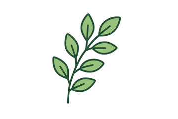 Green leaf branch on gradient background