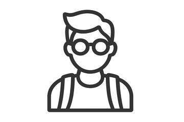 Icon of a person with glasses and backpack
