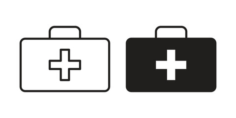 First aid icons. Minimal logo design element, vector illustration.