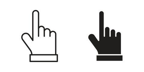 Fototapeta premium Hand pointer icons. Minimal logo design element, vector illustration.