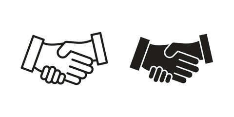 Handshake icons. Minimal logo design element, vector illustration.