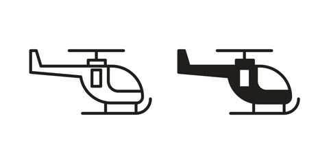 Helicopter icons. Minimal logo design element, vector illustration. © iconic