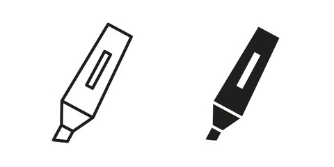 Highlighter icons. Minimal logo design element, vector illustration.