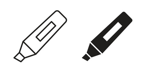 Highlighter icons. Minimal logo design element, vector illustration.