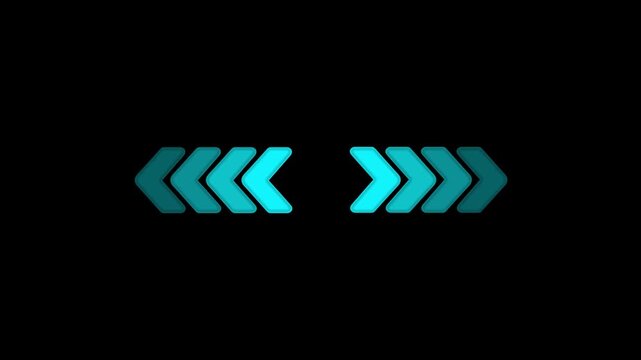 Teal Chevron Arrows Pointing Inward and Outward direction