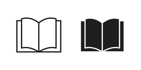 open book icons. Minimal logo design element, vector illustration.