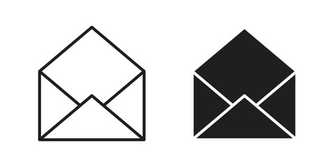 Open email icons. Minimal logo design element, vector illustration.