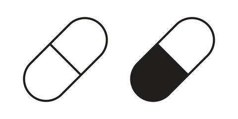 Pill icons. Minimal logo design element, vector illustration.