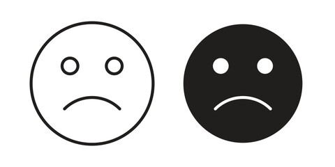 Fototapeta premium Sad icons. Minimal logo design element, vector illustration.