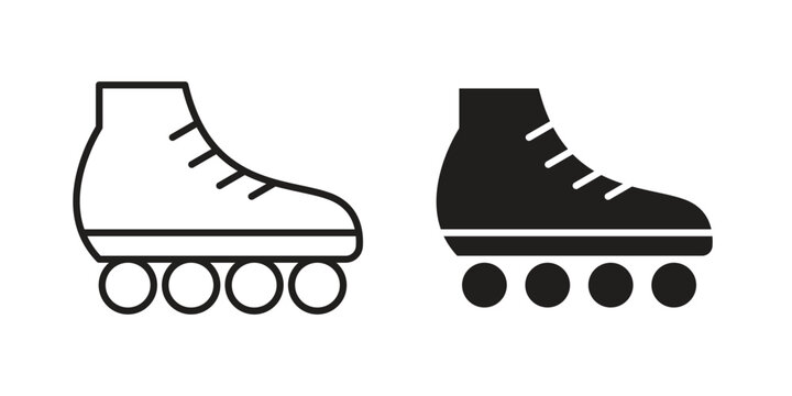 Roller skates icons. Minimal logo design element, vector illustration.