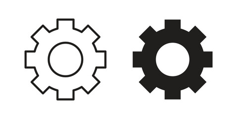 Settings button icons. Minimal logo design element, vector illustration.