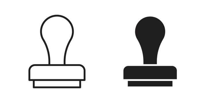 Stamp icons. Minimal logo design element, vector illustration.