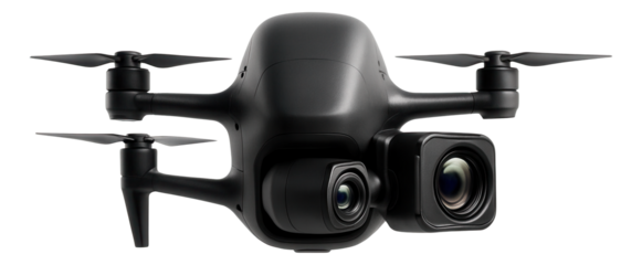 Enclosed fuselage drone with side-mounted thermal imaging camera.