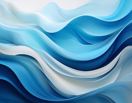 abstract layered background with flowing blue and white waves creating a clean smooth textured digital surface with modern depth - Powered by Adobe