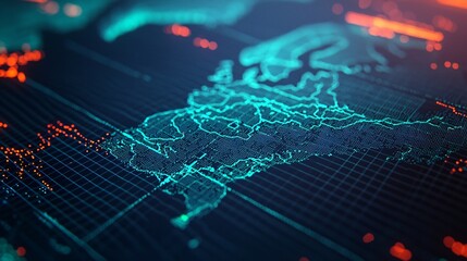 Military airspace control planning showing flight corridors restricted zones and surveillance coverage.