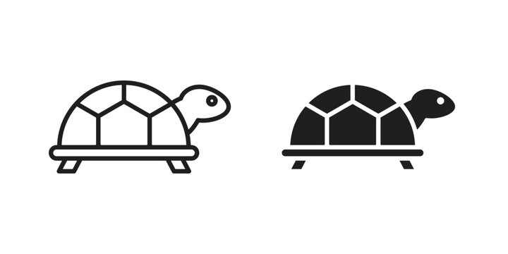 Tortoise icons. Minimal logo design element, vector illustration.