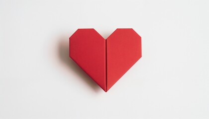 Red heart-shaped gift box on a clean white background, perfect for expressing love and affection

