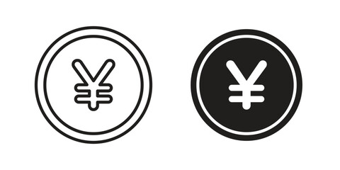 Obraz premium Yen icons. Minimal logo design element, vector illustration.