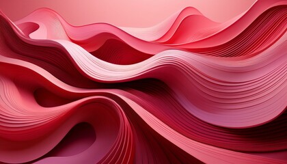 Fototapeta premium abstract 3d rendering of flowing curves in shades of red and pink
