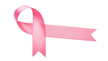 Pink breast cancer awareness ribbon isolated on transparent background