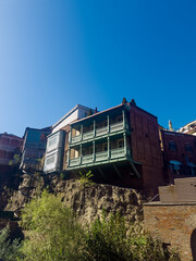 Fototapeta premium Historic Abanotubani Sulfur Baths and Brick Domes in Tbilisi Georgia
