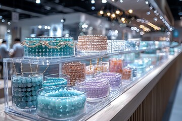 Stunning crystal necklaces displayed under perfect lighting high resolution picture