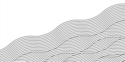 Blue water wave line pattern background. Vector illustration. Japanese style concept.
