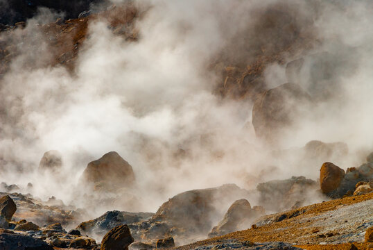 Kr&yacute;suv&iacute;k is a vibrant geothermal area on Iceland's Reykjanes Peninsula, famous for its colorful, mineral-stained hills, bubbling mud pots, steaming fumaroles (steam vents), and hot springs.