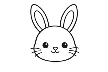 Simple bunny coloring page for kids. black and white illustration for creative activity and art. easy animal drawing for children's fun, education, and art projects.