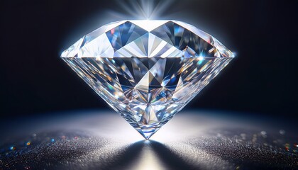 close up of a brilliant diamond an extreme close up of a sparkling perfectly cut diamond against a dark background highlighting its brilliance and facets representing luxury wealth gemstone