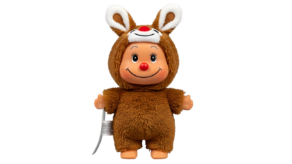 Rudolph the Red- Nosed Reindeer Figurine isolated on a transparent background reindeer costume red nose