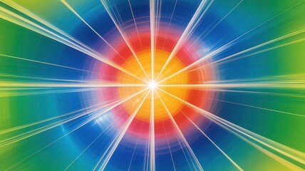 Obraz premium Vibrant Hyperspace Warp Tunnel Background with Bright Light Burst