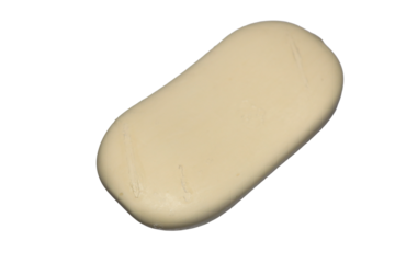 A clear and simple image of a soap bar on a white surface